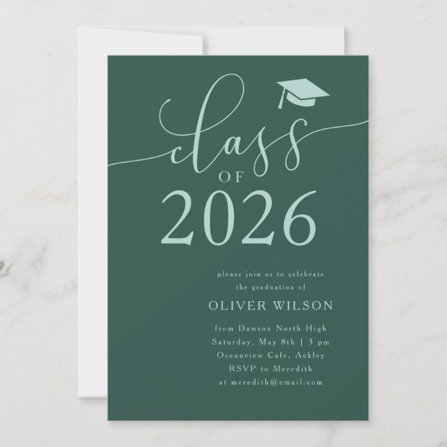 Klasse der grünen Absolventen 2025 Einladung (Vorderseite)