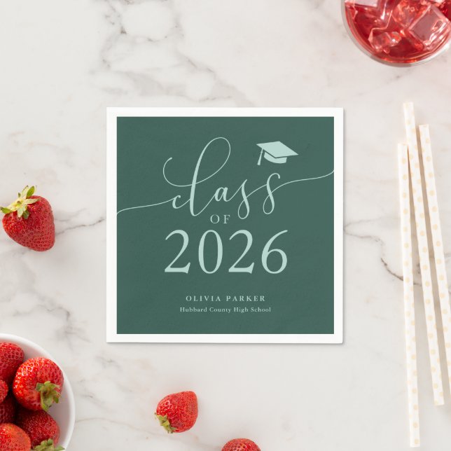 Klasse der grünen Absolventen 2025 Serviette (Beispiel)