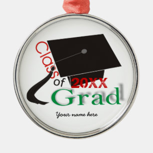 Klasse der grünen Grad-Graduationskappe 2012 Silbernes Ornament