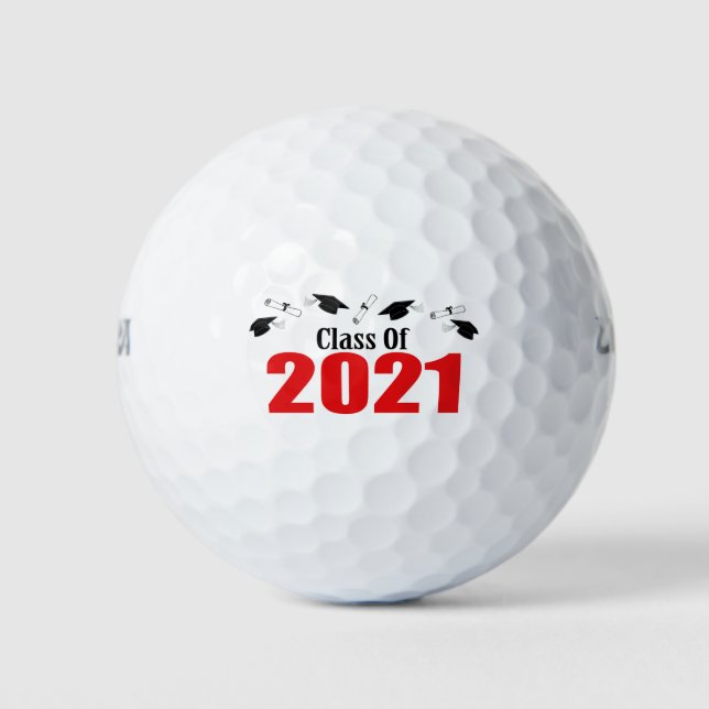 Klasse der Karten und Diplome 2021 (rot) Golfball (Vorderseite)