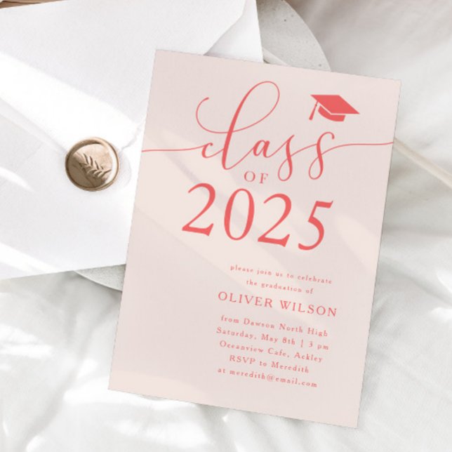 Klasse der rosafarbenen Graduierungspartei 2025 Einladung (Von Creator hochgeladen)