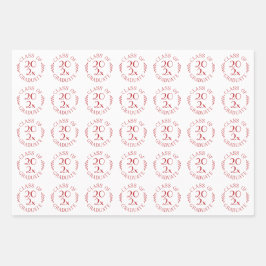 Klasse der roten weißen Typografie Geschenkpapier Set