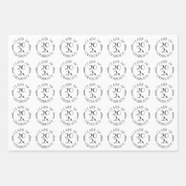 Klasse der Schwarz-weißen Typografie Geschenkpapier Set