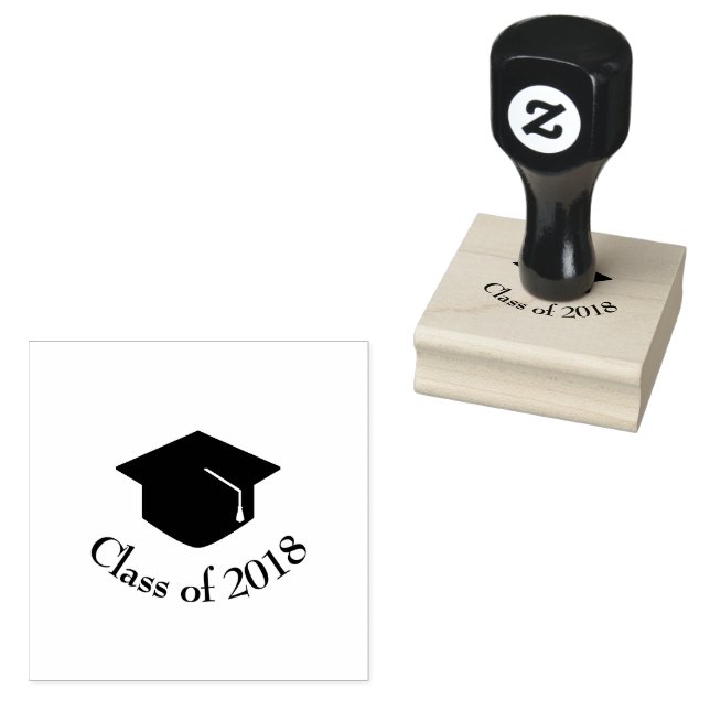 Klasse der schwarzen Graduation Cap mit 20xx Gummistempel (Stempel)