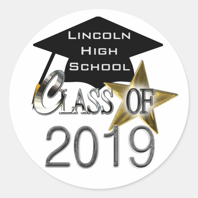 Klasse der Siegel des Abschlusses 2019 Runder Aufkleber (Vorderseite)