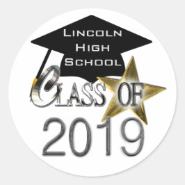 Klasse der Siegel des Abschlusses 2019 Runder Aufkleber