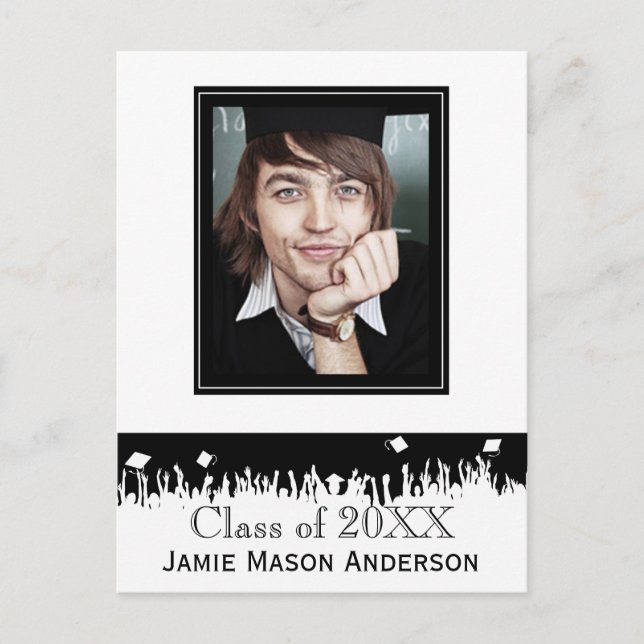 Klasse der Silhouette Senior Abschluss Invite Einladungspostkarte (Vorderseite)