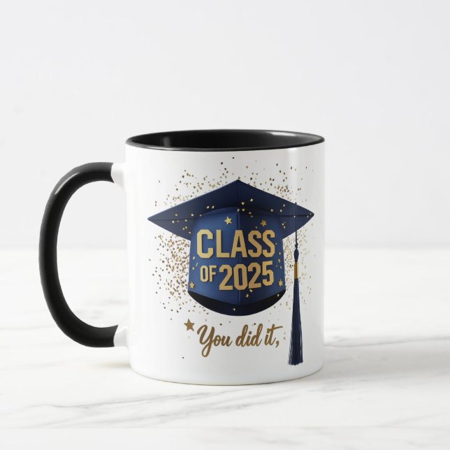 Klasse der Tasse der Graduation Cap 2025 - Blue &  (Links)