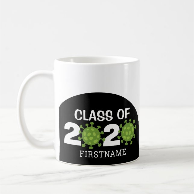 Klasse des 2020 Funny Virus Virtual Abschluss Kaffeetasse (Links)
