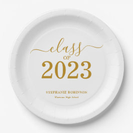 Klasse des 2023-Gold-Script-Abschlusses Pappteller