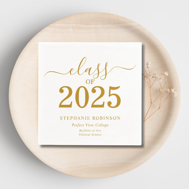 Klasse des 2025-Gold-Script-Uni-Abschlusses Serviette (Von Creator hochgeladen)