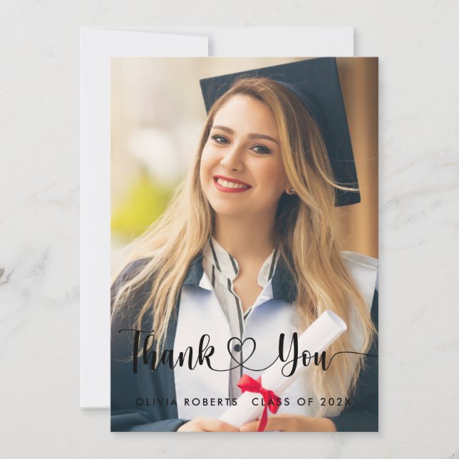 Klasse des 202X-Abschluss-Fotos Dankeskarte (Vorderseite)