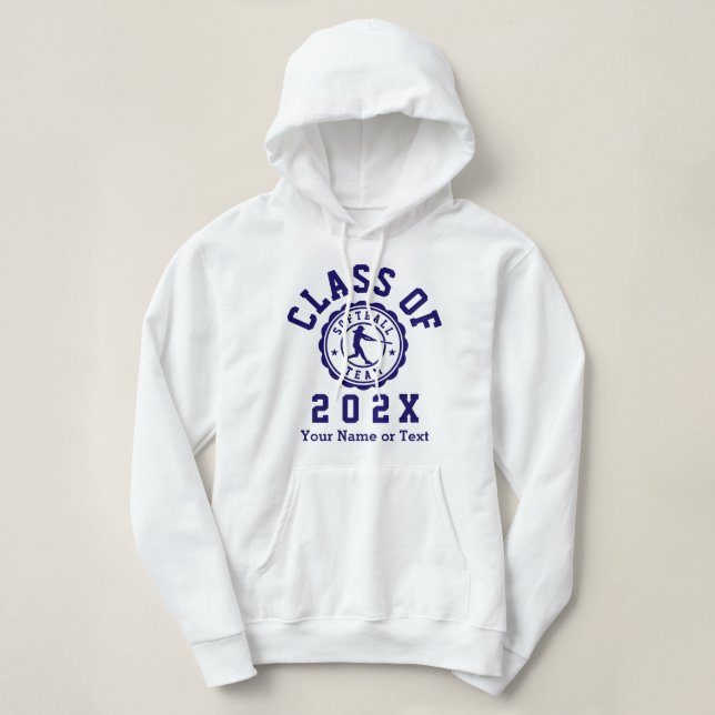 Klasse des 202X Girls Softball Teams Hoodie (Design vorne)