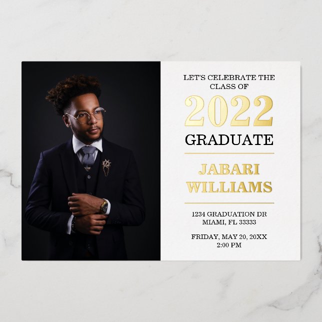 Klasse des 20XX Abschlusses, Ihr Foto Folieneinladung (Vorderseite)