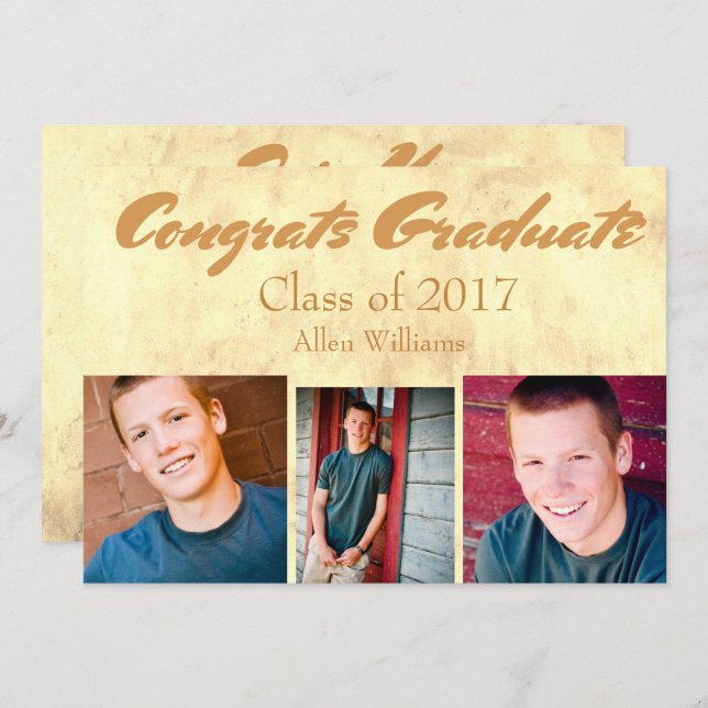 Klasse des 20XX-Gold-Graduates Einladung (Vorne/Hinten)