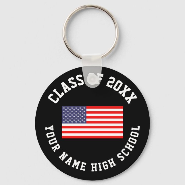 Klasse des 20xx-High-School-Abschlusses Amerikanis Schlüsselanhänger (Vorderseite)