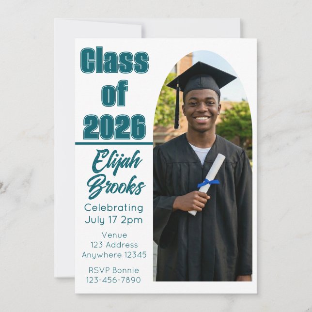 Klasse des Abschlussbildes Abschlussfeier Einladung (Vorderseite)