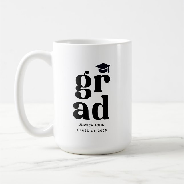Klasse des Abschlusses 2025 Grad Zeremonie Party Kaffeetasse (Links)