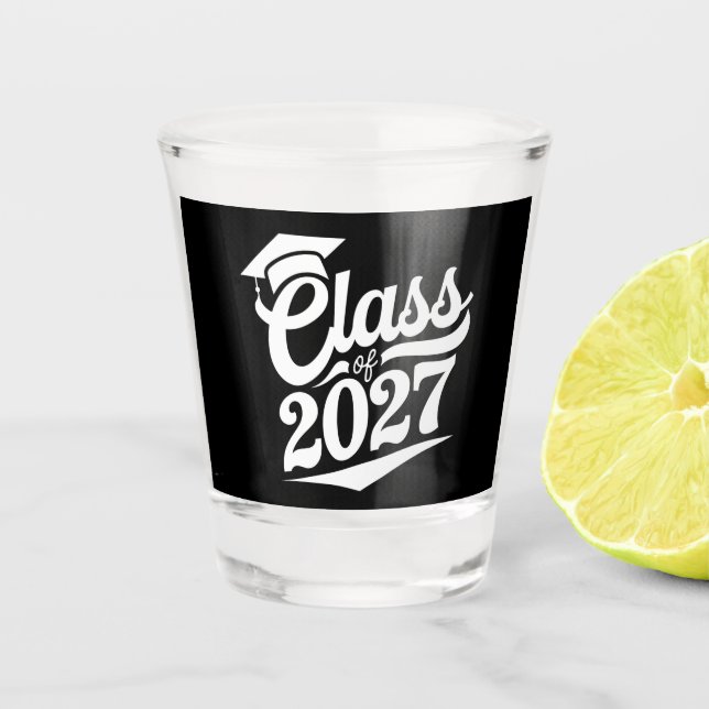 Klasse des Abschlusses 2027 Schnapsglas (Vorderseite)