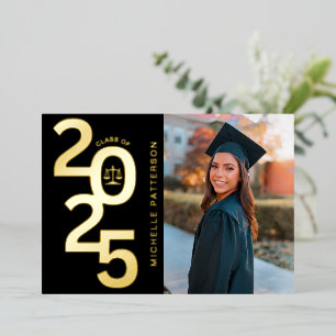 Klasse des Abschlusses der Foto Law School 2025 Folieneinladung