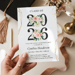 Klasse des Abschlusses der Modernen Goldenen Blüte Einladung