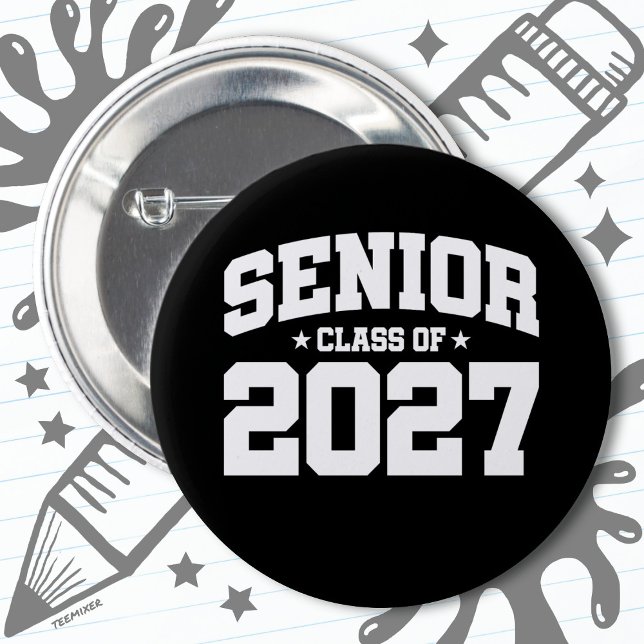 Klasse des Abschlusses der Oberstufe 2027 Senior 2 Button (Von Creator hochgeladen)