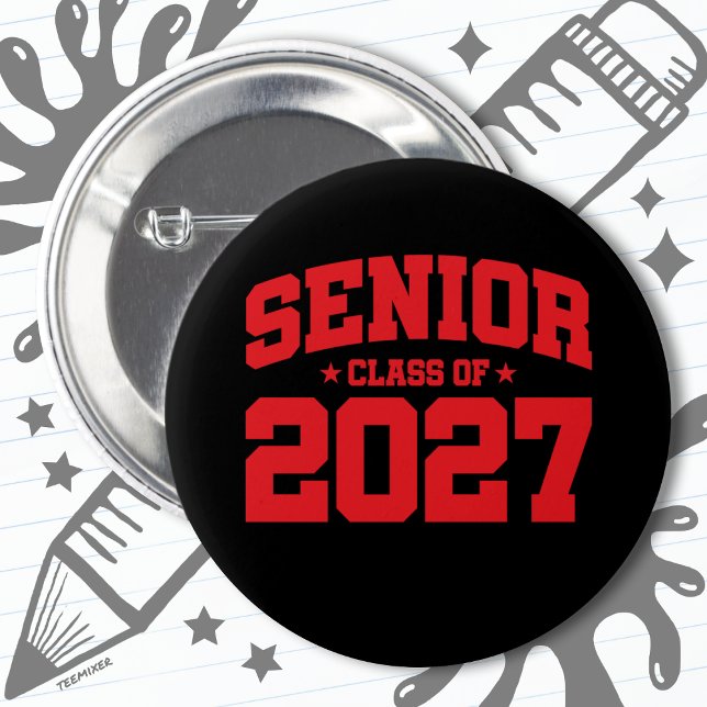 Klasse des Abschlusses der Oberstufe 2027 Senior 2 Button (Von Creator hochgeladen)