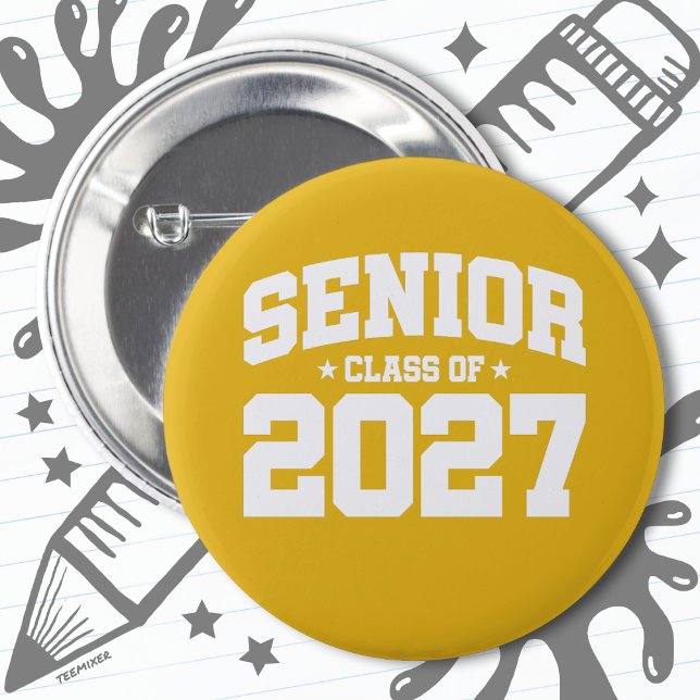 Klasse des Abschlusses der Oberstufe 2027 Senior 2 Button (Von Creator hochgeladen)