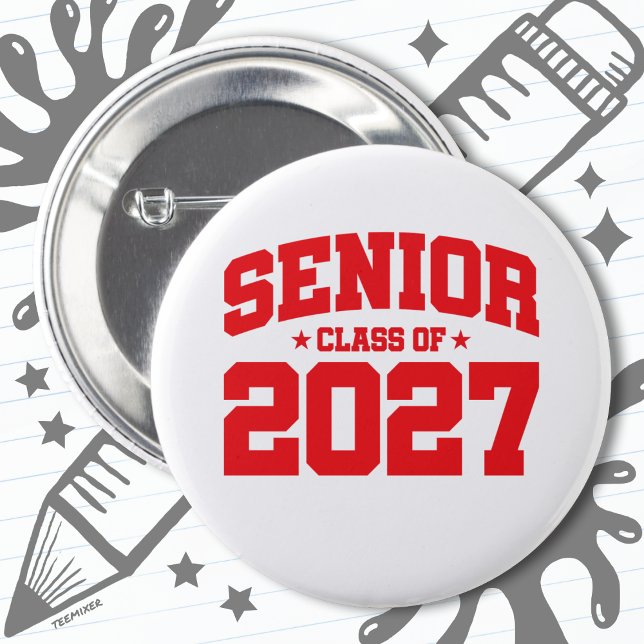 Klasse des Abschlusses der Oberstufe 2027 Senior 2 Button (Von Creator hochgeladen)