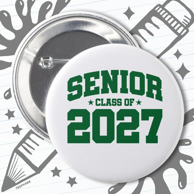 Klasse des Abschlusses der Oberstufe 2027 Senior 2 Button (Von Creator hochgeladen)