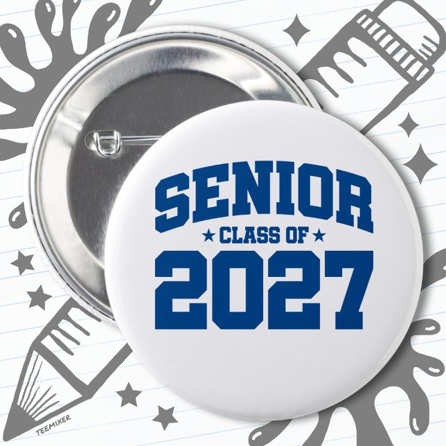Klasse des Abschlusses der Oberstufe 2027 Senior 2 Button (Von Creator hochgeladen)