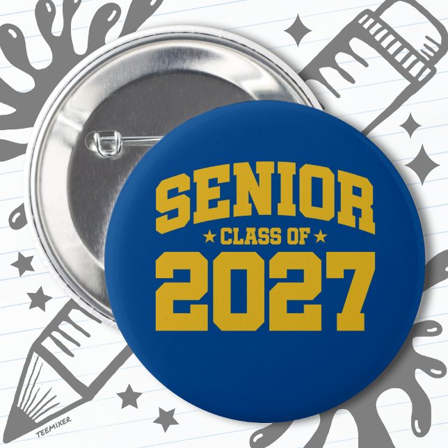 Klasse des Abschlusses der Oberstufe 2027 Senior 2 Button (Von Creator hochgeladen)