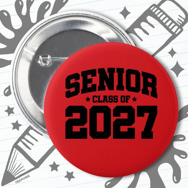Klasse des Abschlusses der Oberstufe 2027 Senior 2 Button (Von Creator hochgeladen)