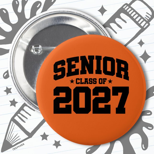 Klasse des Abschlusses der Oberstufe 2027 Senior 2 Button (Von Creator hochgeladen)