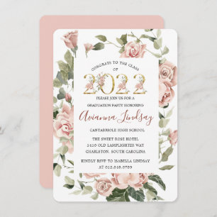 Klasse des Abschlusses "Hübsch Rosa Rose" 2022 I Einladung