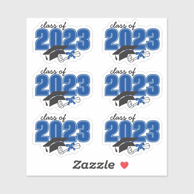 Klasse des Abschlusses Jahr Grad Hat Diploma Blue Aufkleber (Blatt)