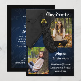 Klasse des Abschlusses "Navy Tassel Dignified" 202 Einladung