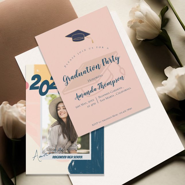 Klasse des abstrakten Fotos der Graduierungspartei Einladung (Abstract Photo Class of 2026 Graduation Party Invitation)