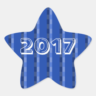 Klasse des Aufklebers des blauen Stern-2017 durch Stern-Aufkleber