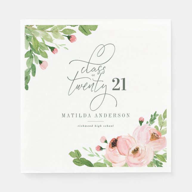 Klasse des blütenblütenfarbenen Abschlusses Serviette (Vorderseite)