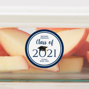 Klasse des einfachen eleganten Navy Blue Abschluss Etiketten