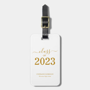 Klasse des einfachen Gold Script-Abschlusses 2023 Gepäckanhänger