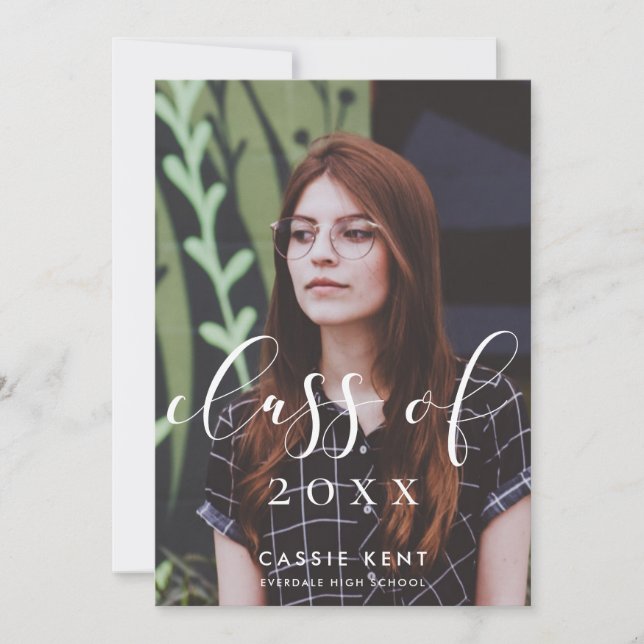 Klasse des eleganten Fotos Abschluss 2025 Ankündigung (Vorderseite)