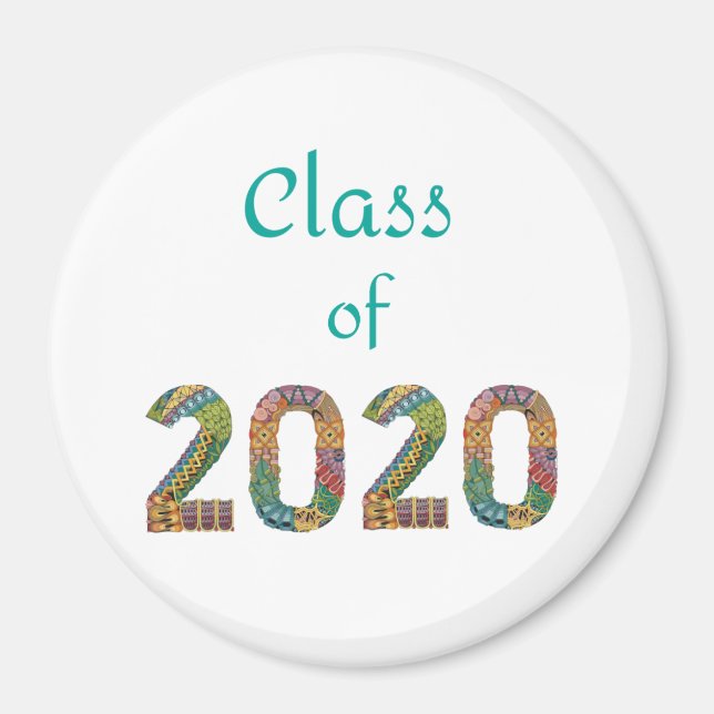 Klasse des farbigen Zahlenmagnet 2020 Magnet (Vorne)