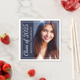 Klasse des Fotos der Blue Graduation Party 2024 Serviette