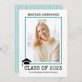 Klasse des Fotos für aquamarine Abschluss-Schreibm Einladung