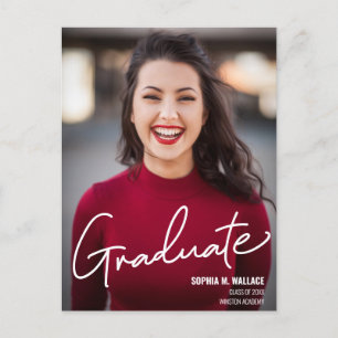 Klasse des Fotos für das Girl-Graduate-Studium 202 Ankündigungspostkarte