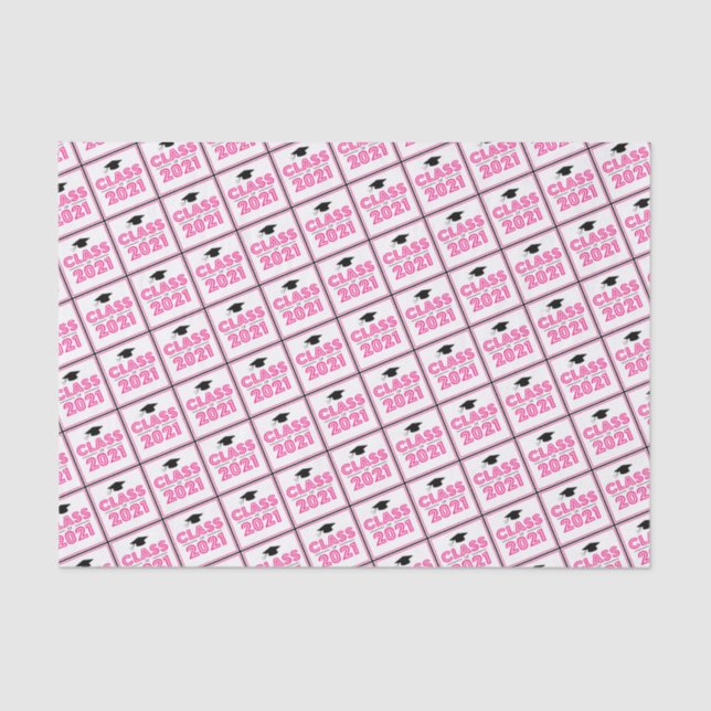 Klasse des Gewebpapier 2021 Abschluss (Hot Pink) Seidenpapier (Vorderseite)