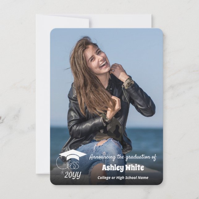 Klasse des grad-inspirierenden Zitat-Schwarz-Overl Ankündigung (Vorderseite)