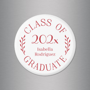 Klasse des Graduate Name Red Typografy Magnet